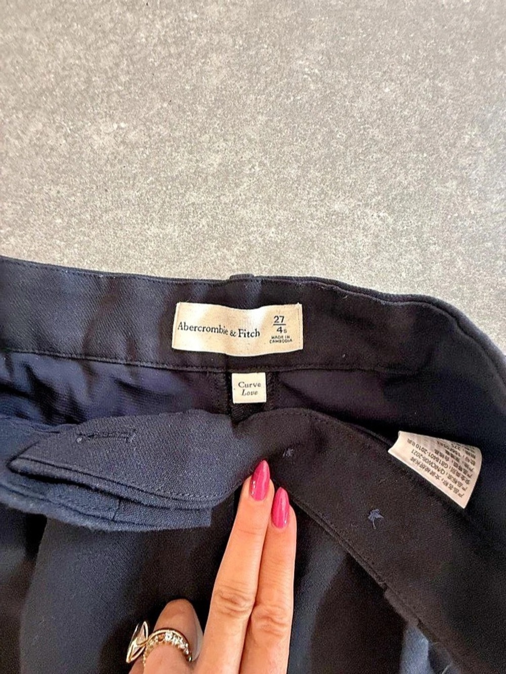 Abercrombie & Fitch Curve Love A&F Sloane Tailored Wide Leg Pant Sloane Black - Picture 3 of 3